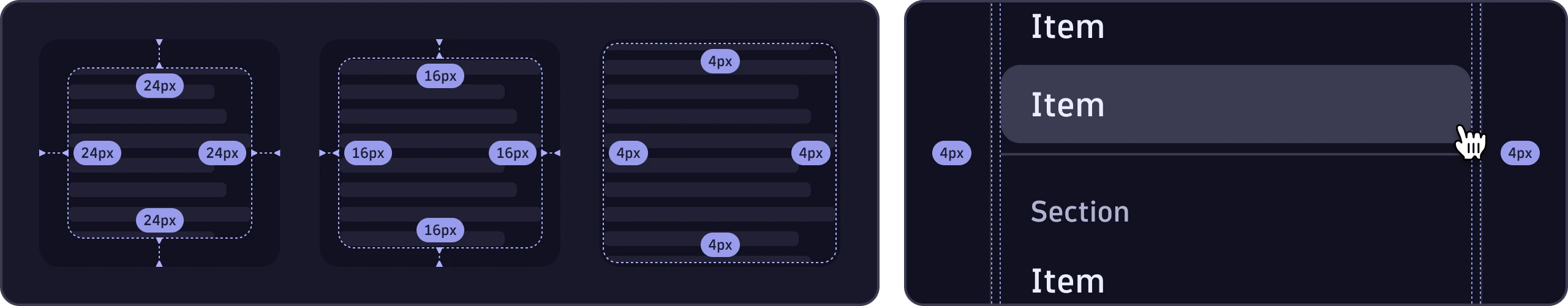 Surface inset spacing