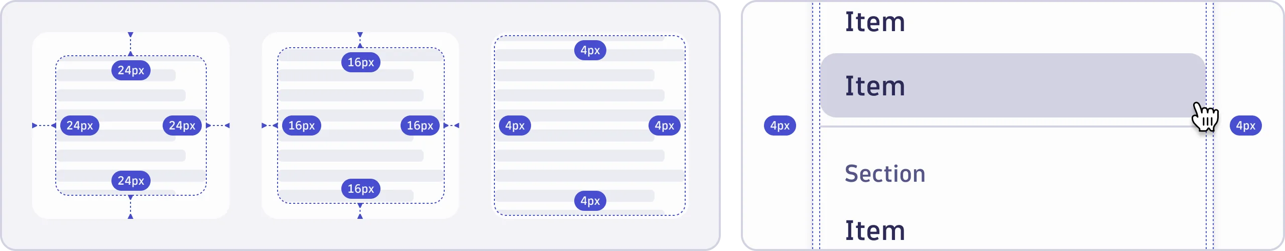 Surface inset spacing