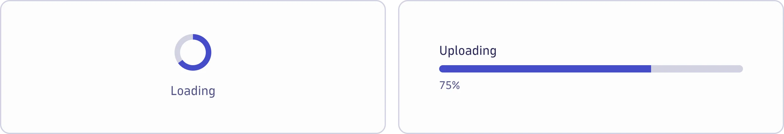 An example of a ProgressCircle component next to a ProgressBar component.