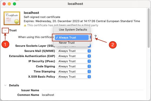 trust certificate
