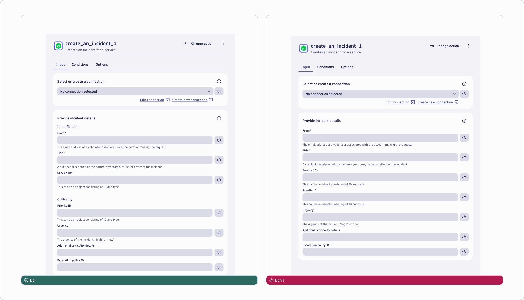 workflow action form grouping