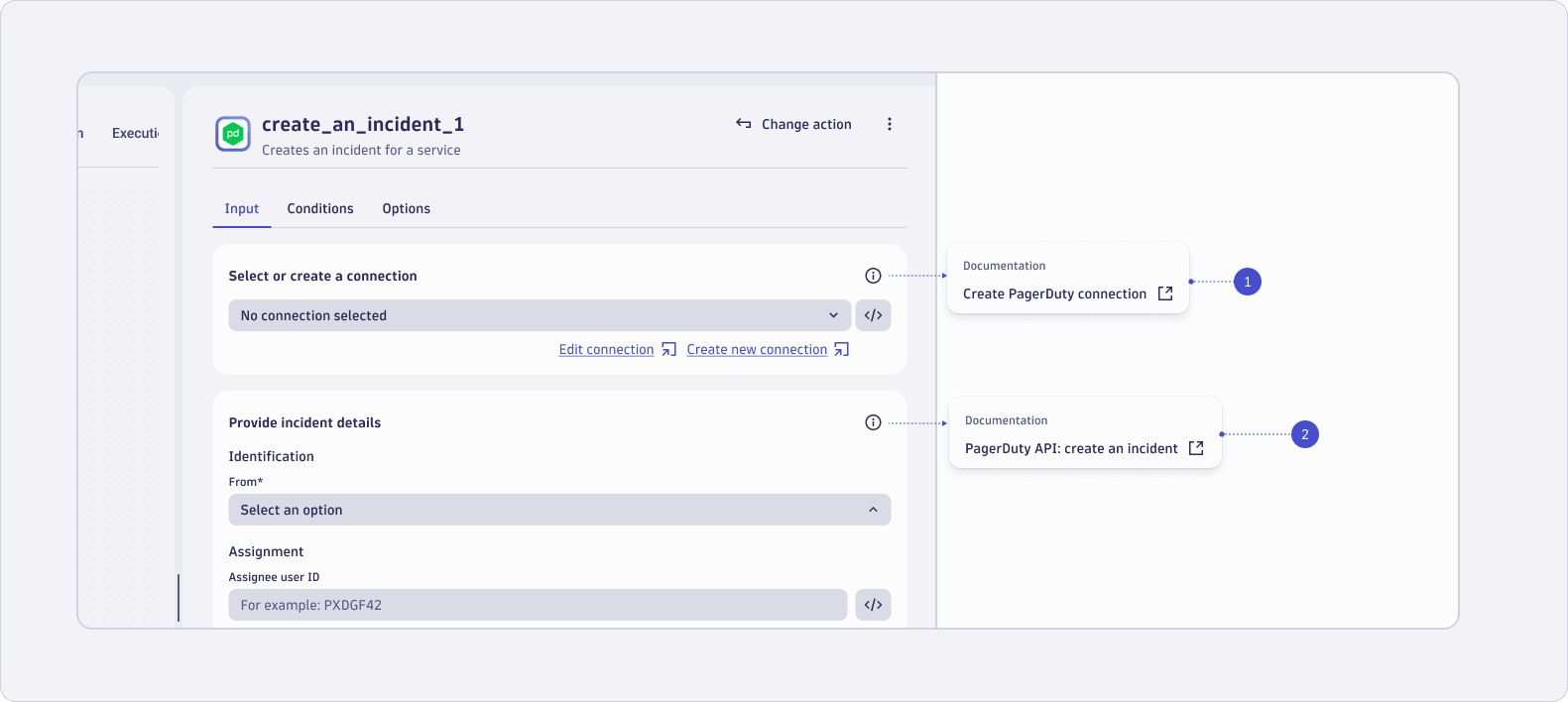 workflow action help menu